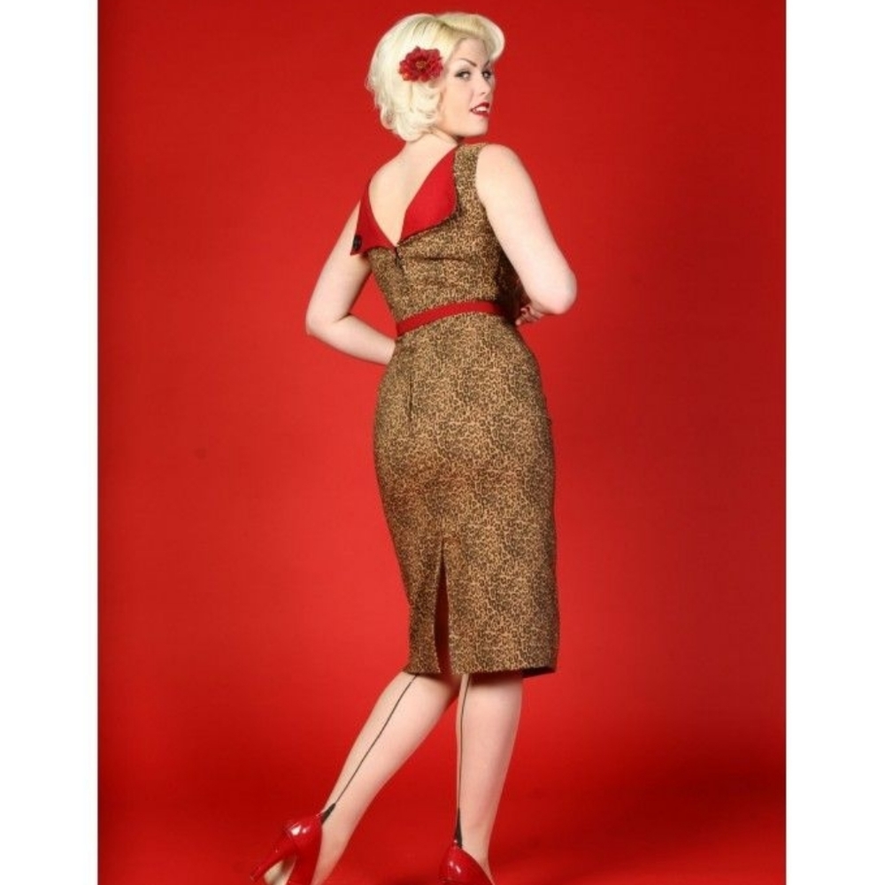 Leopard print pinup pencil dress
